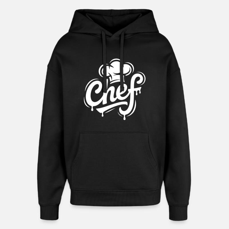 Lettrage du logo du chef - Sweat à capuche unisexe Stanley/Stella Oversized - noir