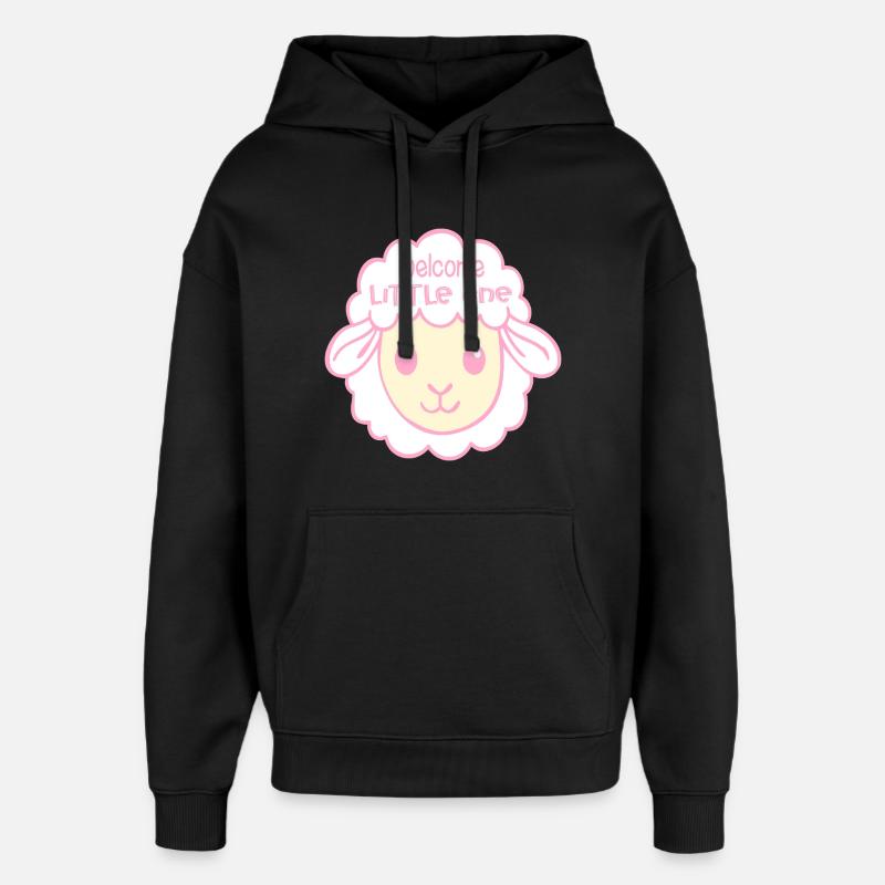 Bienvenue à la Brebis Bébé - Sweat à capuche unisexe Stanley/Stella Oversized - noir