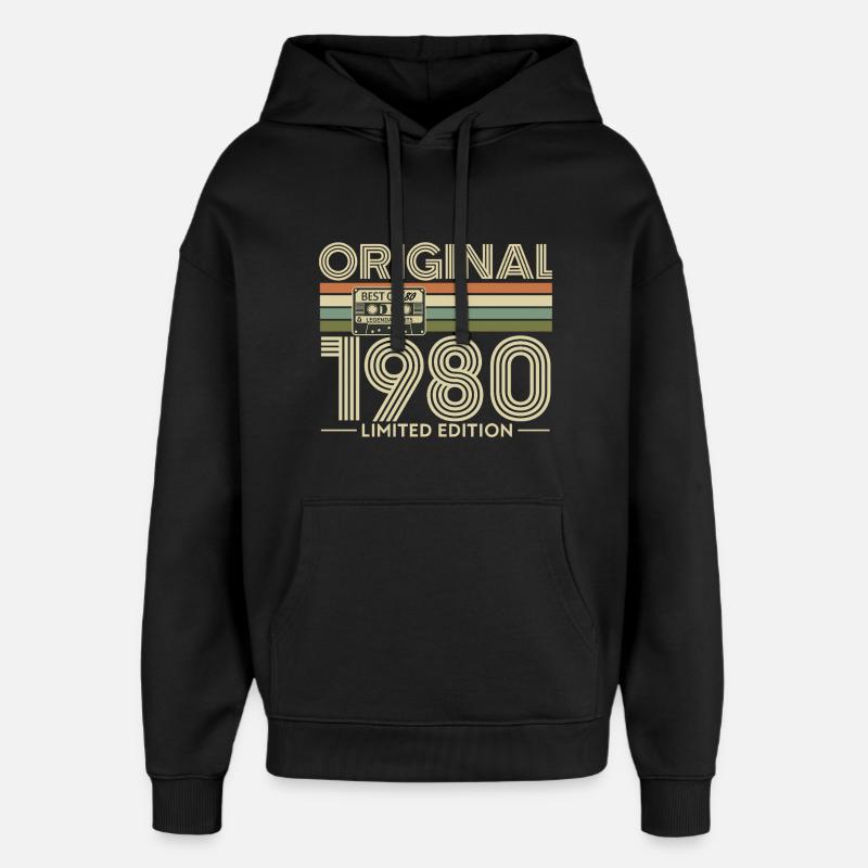 Original 1980 Nostalgie Édition - Sweat à capuche unisexe Stanley/Stella Oversized - noir