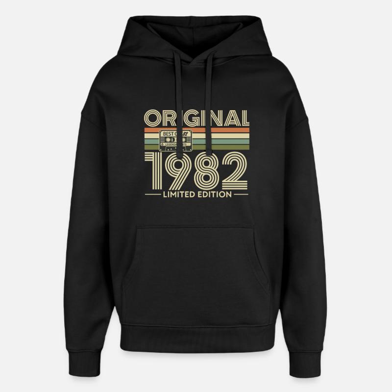 1982 Retro Édition Limitée Boombox - Sweat à capuche unisexe Stanley/Stella Oversized - noir
