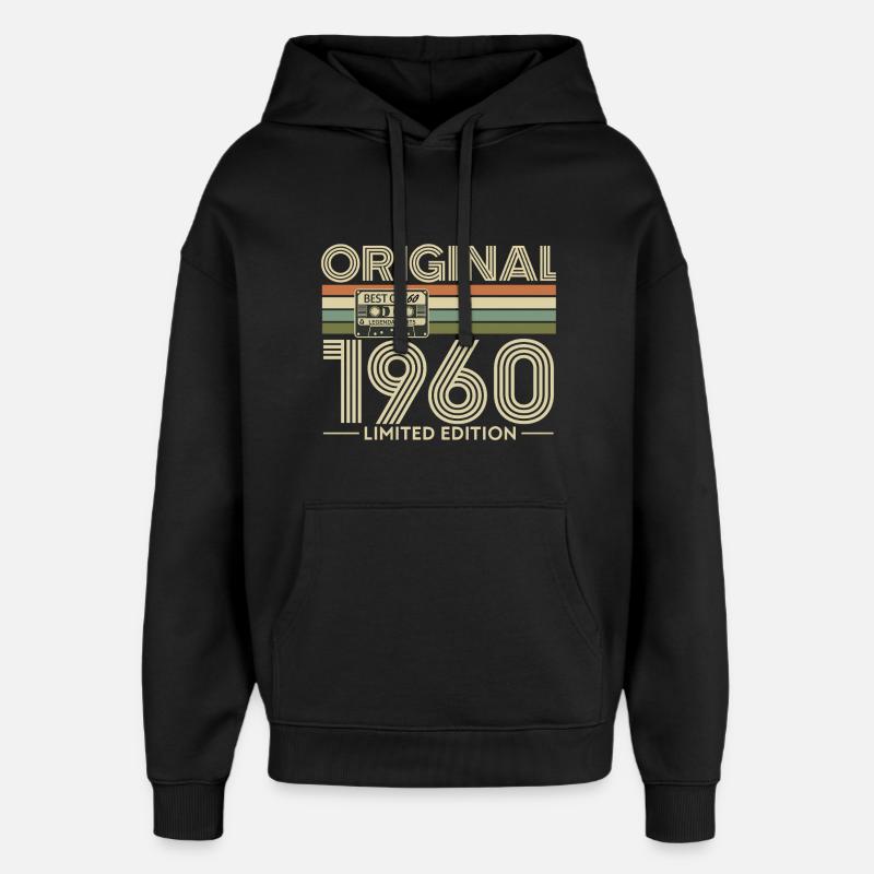 Original 1960s Cassette Édition Limitée - Sweat à capuche unisexe Stanley/Stella Oversized - noir