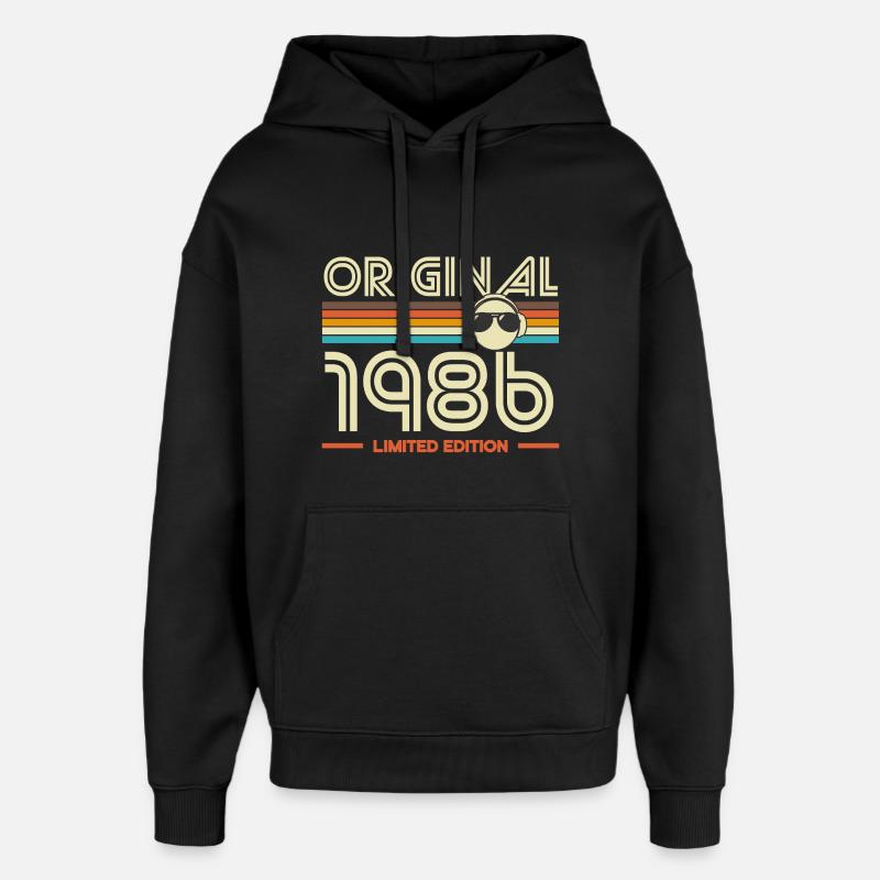Original 1986 Retro Édition - Sweat à capuche unisexe Stanley/Stella Oversized - noir
