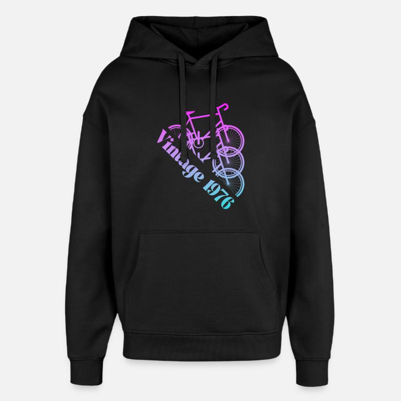 Millésime 1976 - Sweat à capuche unisexe Stanley/Stella Oversized - noir