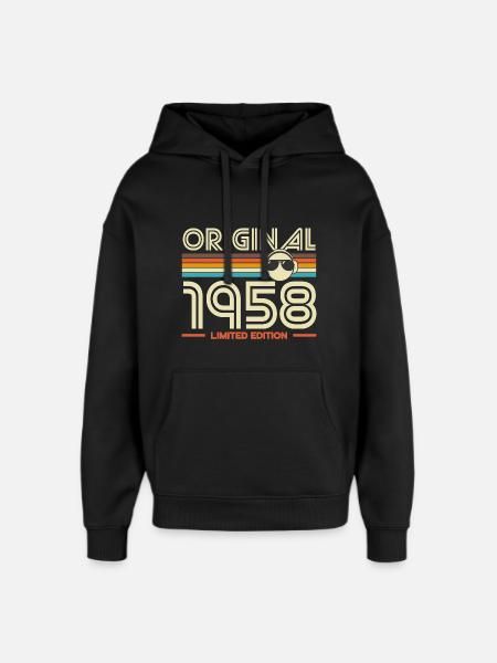 Original 1958 Retro Edition - Oversized Unisex Hoodie by Stanley/Stella - black