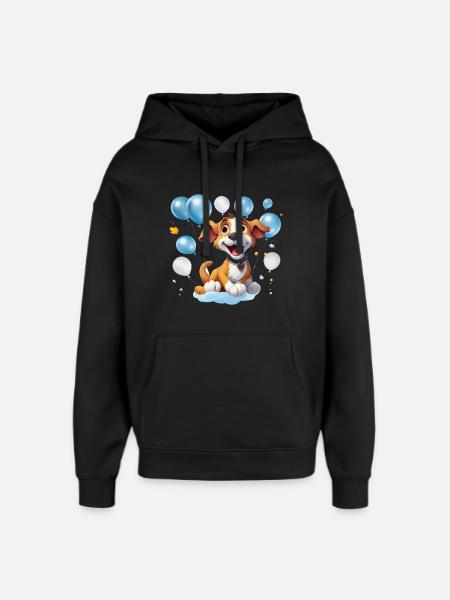 Lustiger Ballonhund im Partylook - Oversized Unisex Hoodie von Stanley/Stella - Schwarz