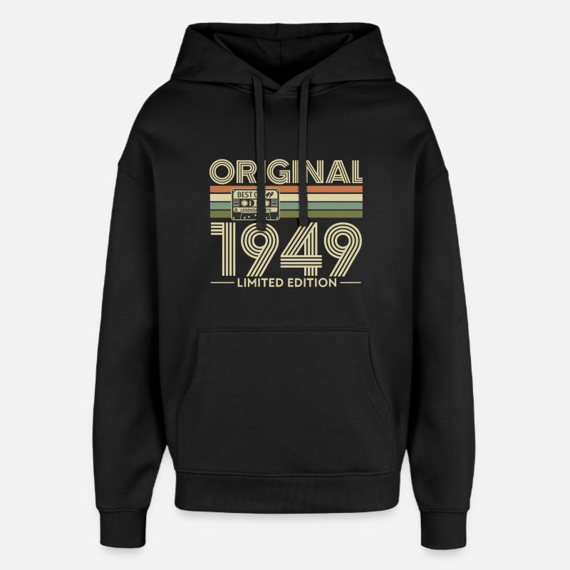 Original 1949 Limited Edition Retro - Oversized Unisex Hoodie by Stanley/Stella - black