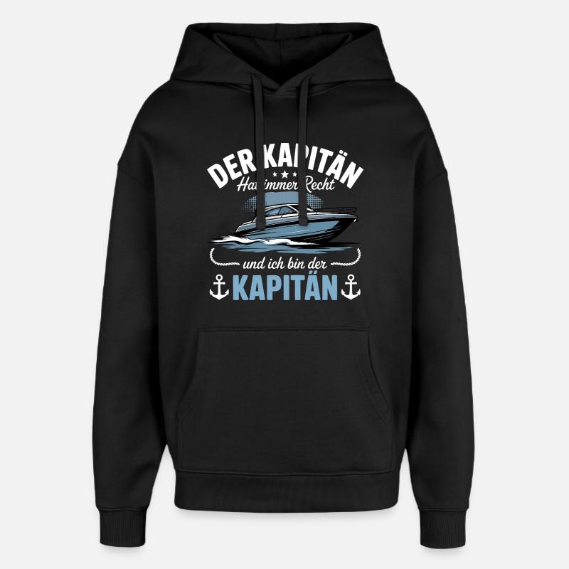 Kapitän Boot Bootsführerschein - Oversized Unisex Hoodie von Stanley/Stella - Schwarz