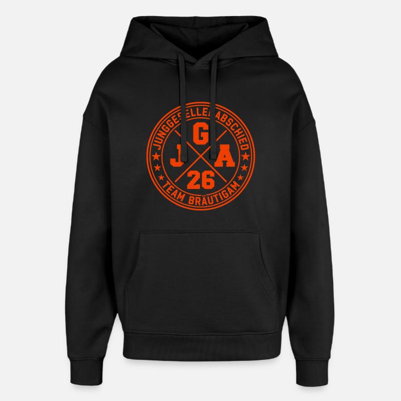Polterabend 2026 Polterabend Brudgom - Hættetrøje unisex Stanley/Stella Oversized - sort