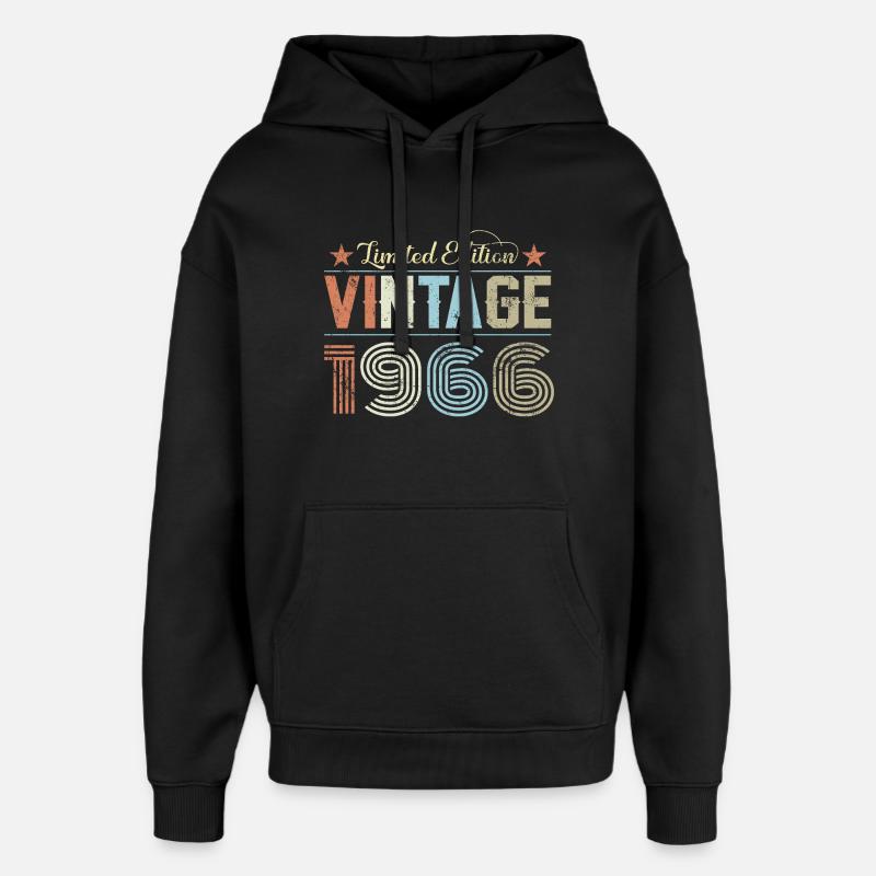 Millésime 1966 - Sweat à capuche unisexe Stanley/Stella Oversized - noir