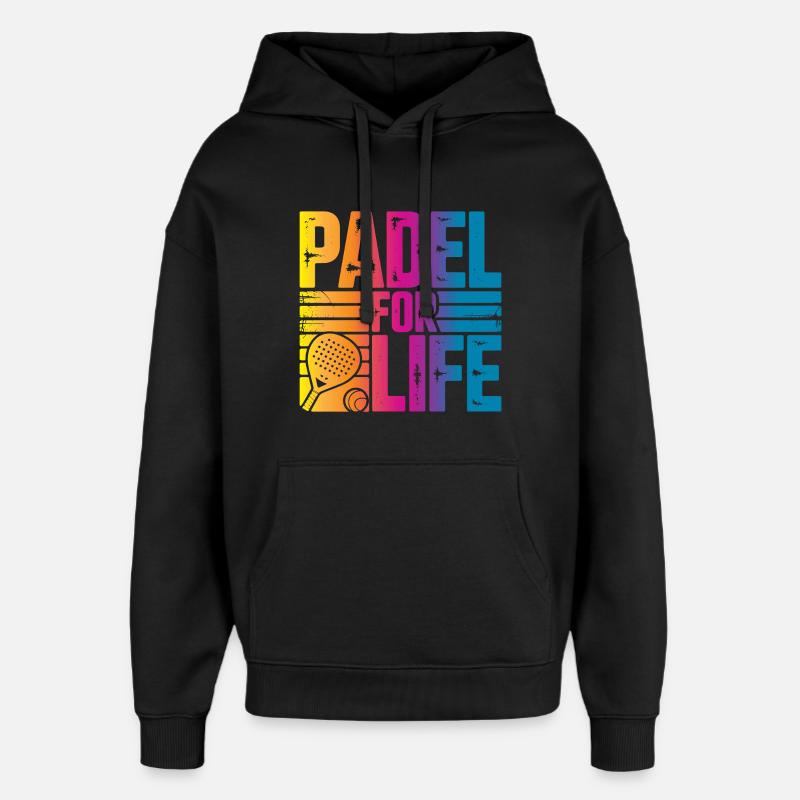 Padel à vie - Sweat à capuche unisexe Stanley/Stella Oversized - noir