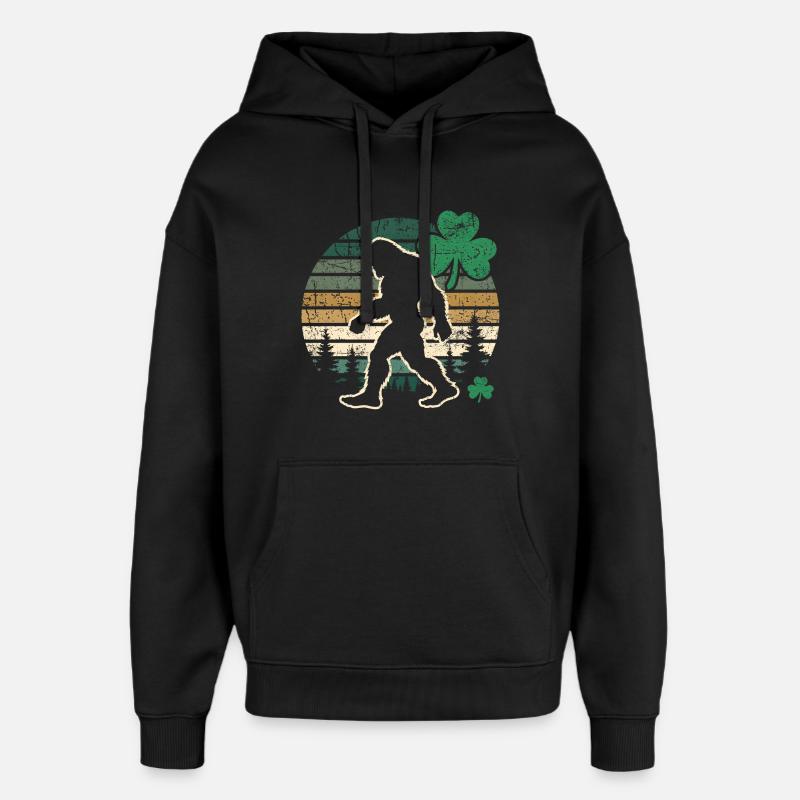 Big Foot la Saint-Patrick - Sweat à capuche unisexe Stanley/Stella Oversized - noir