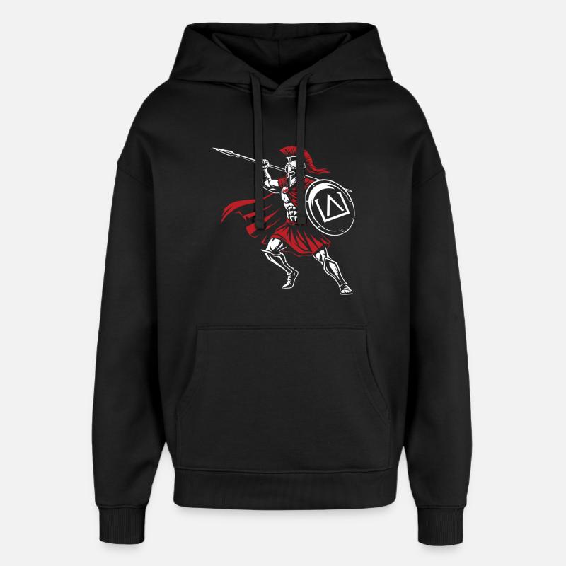 Spartan Spear Angriff Maskottchen Spartan Speer - Oversized Unisex Hoodie von Stanley/Stella - Schwarz