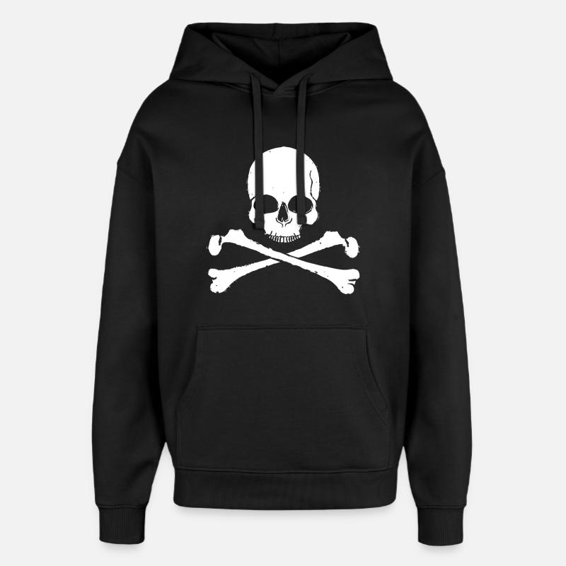 Crâne à motif croisé de crâne - Sweat à capuche unisexe Stanley/Stella Oversized - noir