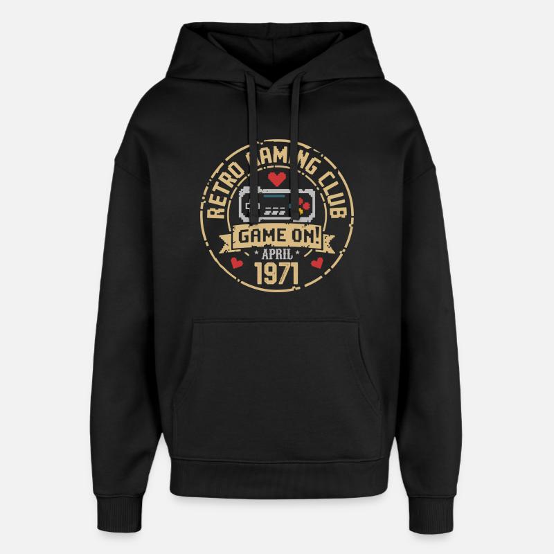 Avril 1971 Anniversaire avril 1971 Rétro - Sweat à capuche unisexe Stanley/Stella Oversized - noir