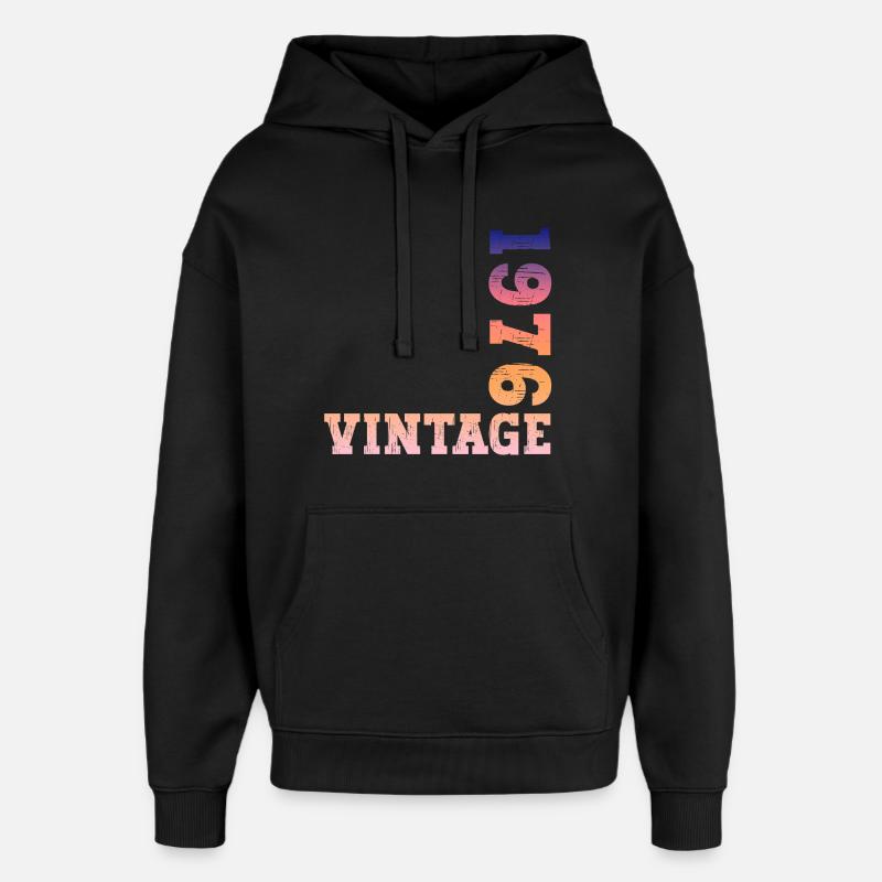 Millésime 1976 - Sweat à capuche unisexe Stanley/Stella Oversized - noir