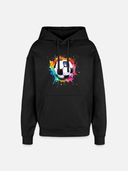 Fußball Ball Aquarell - Oversized Unisex Hoodie von Stanley/Stella - Schwarz