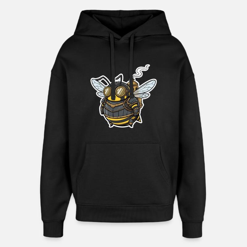 Steampunk Worker Bee Gepanzerte Brille - Oversized Unisex Hoodie von Stanley/Stella - Schwarz