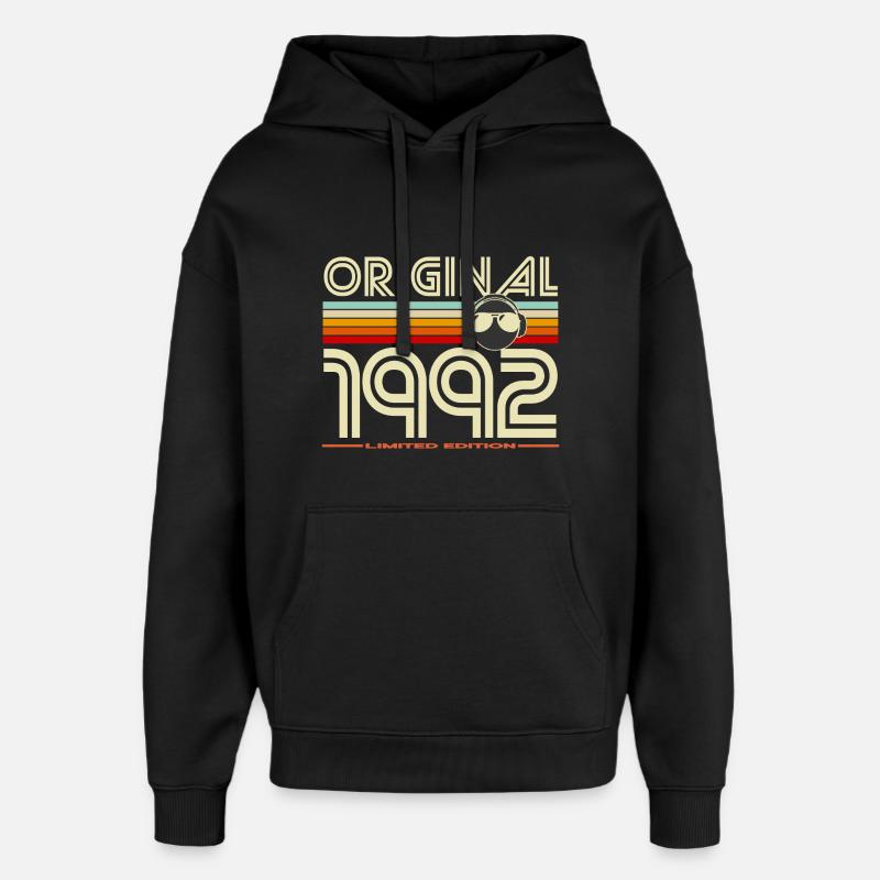 Original 1992 Retro Edition - Oversized Unisex Hoodie by Stanley/Stella - black