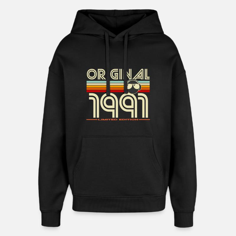 Original 1991 Rétro Edition - Sweat à capuche unisexe Stanley/Stella Oversized - noir