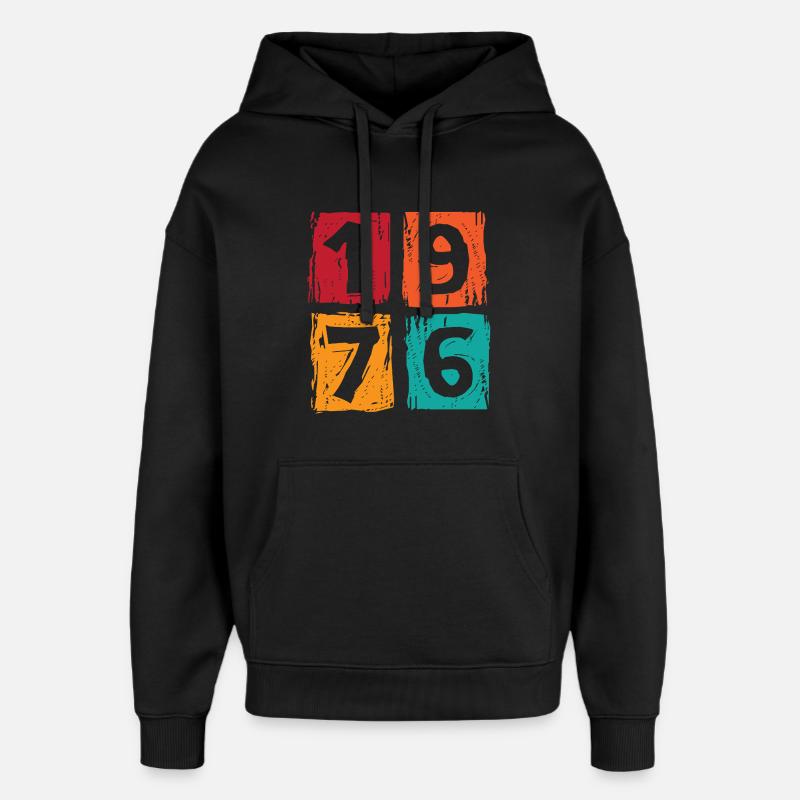 Millésime 1976 - Sweat à capuche unisexe Stanley/Stella Oversized - noir