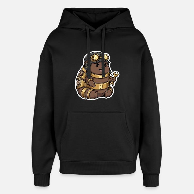Steampunk Engineer Engineer Brass Crawler - Oversized Unisex Hoodie by Stanley/Stella - black