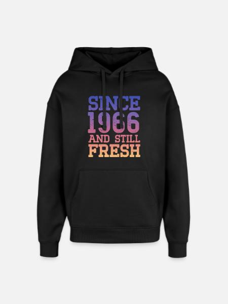 1966 60th Birthday - Oversized Unisex Hoodie by Stanley/Stella - black