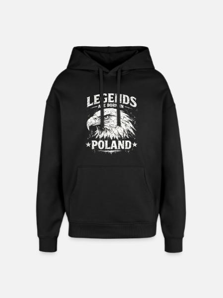 Poland Legend: White Eagle – Pride & Tradition - Oversized Unisex Hoodie by Stanley/Stella - black