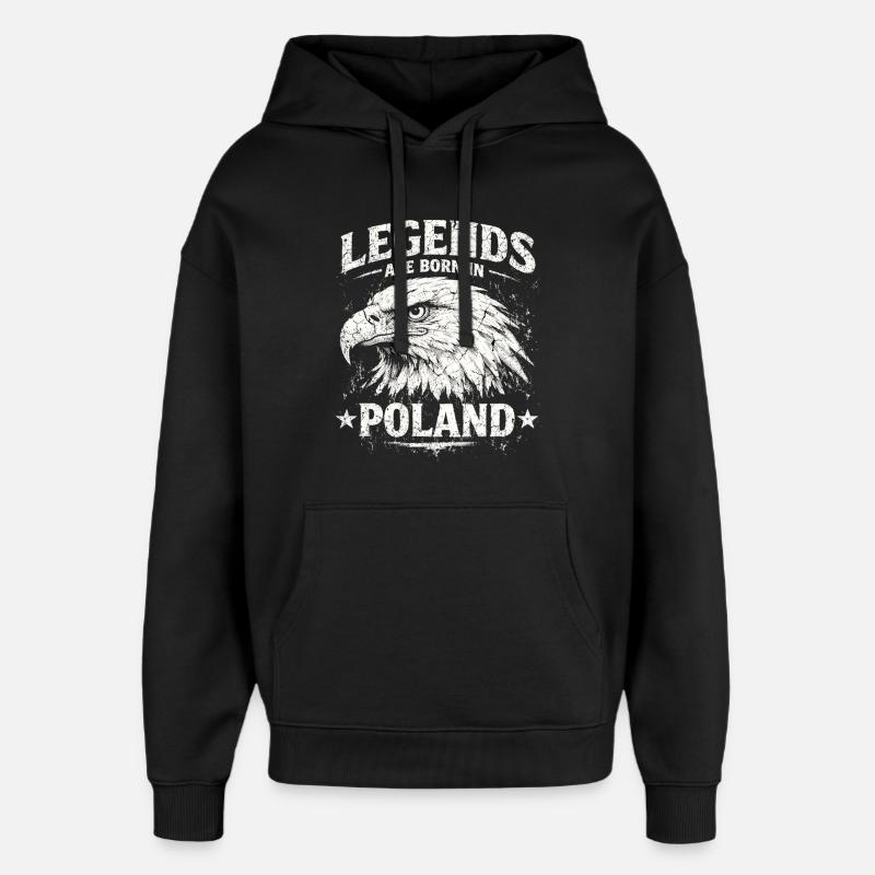 Poland Legend: White Eagle – Pride & Tradition - Oversized Unisex Hoodie by Stanley/Stella - black