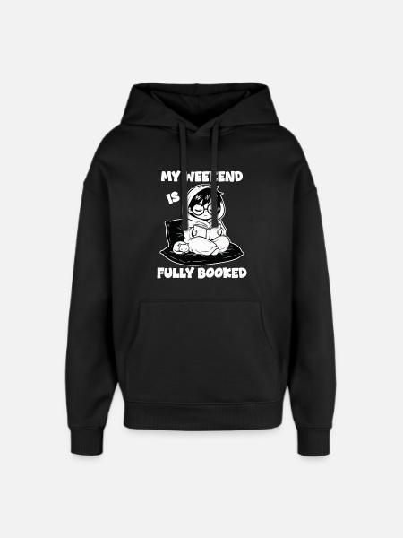 Reader Book Fully Booked Manga - Oversized Unisex Hoodie by Stanley/Stella - black