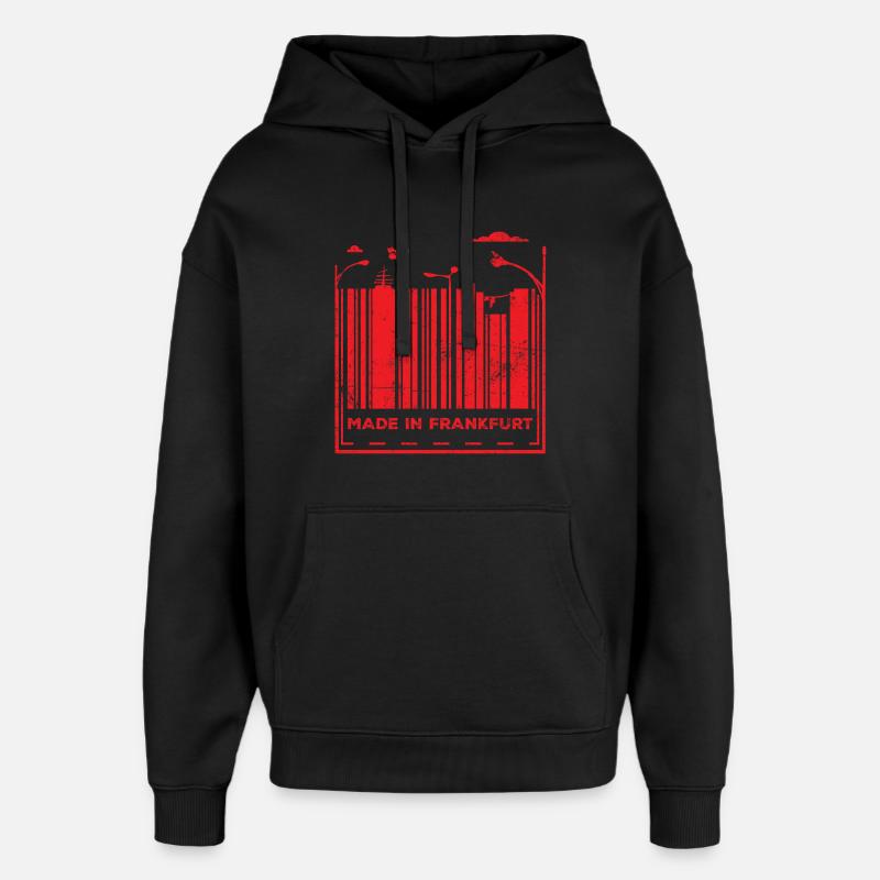 Fabriqué à Francfort - Sweat à capuche unisexe Stanley/Stella Oversized - noir