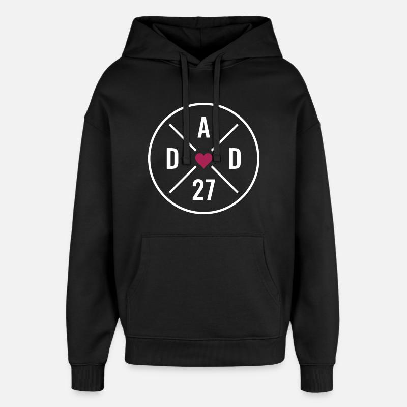Dad 27 Herz - Oversized Unisex Hoodie von Stanley/Stella - Schwarz