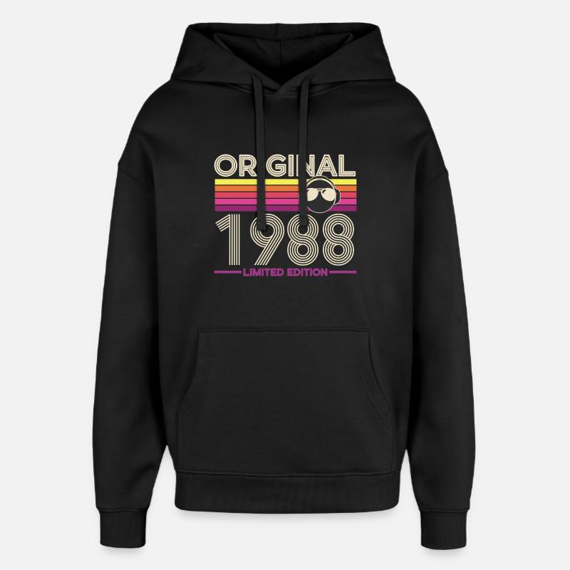 Original 1988 Rétro Édition - Sweat à capuche unisexe Stanley/Stella Oversized - noir