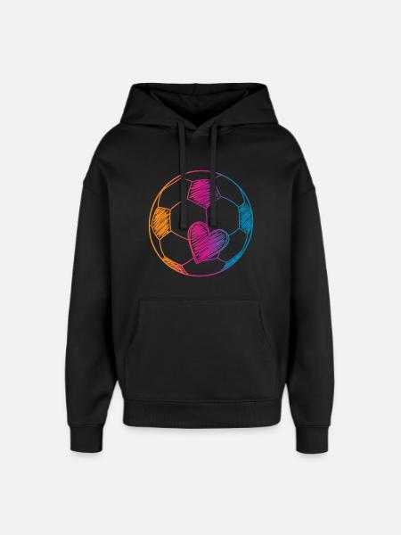 Fußball Ball Aquarell - Oversized Unisex Hoodie von Stanley/Stella - Schwarz