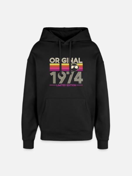 Original 1974 Limited Edition - Oversized Unisex Hoodie by Stanley/Stella - black