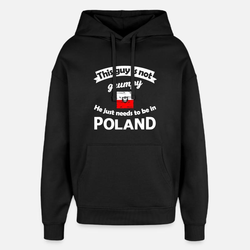 Poland Not Grumpy Tee - Oversized Unisex Hoodie by Stanley/Stella - black