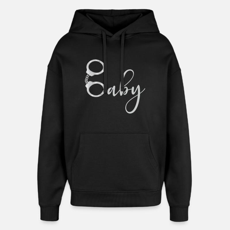 Menottes bébé - Sweat à capuche unisexe Stanley/Stella Oversized - noir