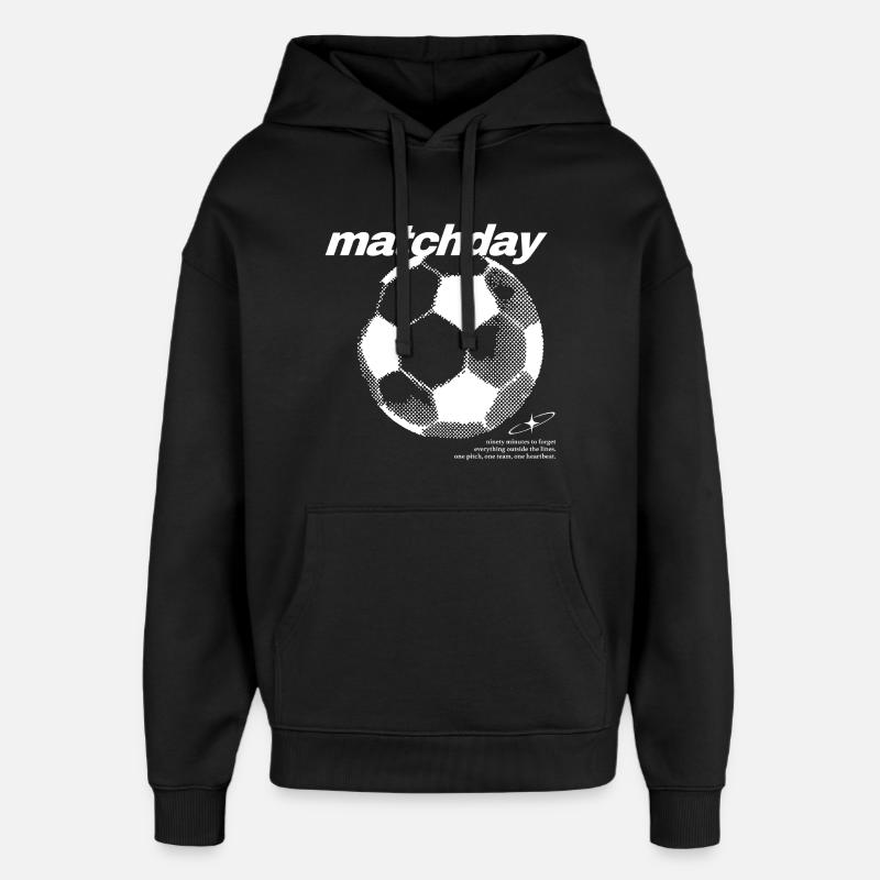 Football de jour de match - Sweat à capuche unisexe Stanley/Stella Oversized - noir