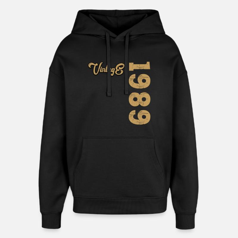 Millésime 1989 - Sweat à capuche unisexe Stanley/Stella Oversized - noir