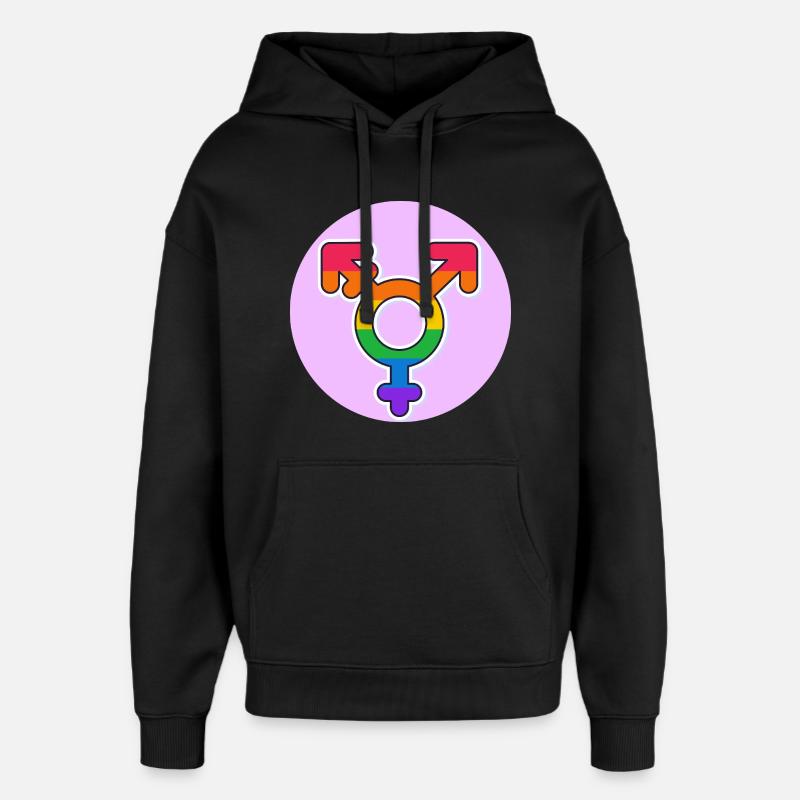 Transgender Pride Regenbogen Symbol - Oversized Unisex Hoodie von Stanley/Stella - Schwarz