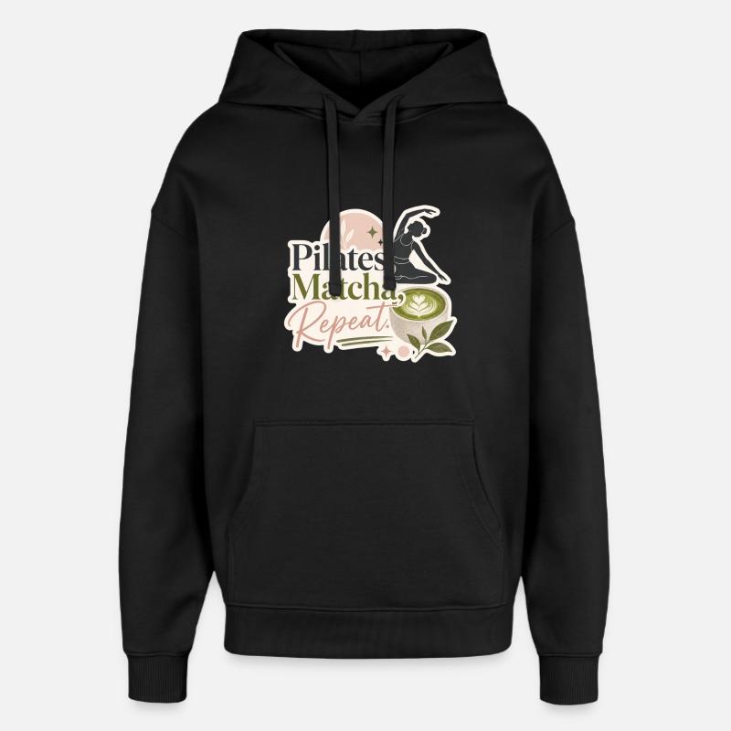 Pilates - Matcha - Repeat - Oversized Unisex Hoodie von Stanley/Stella - Schwarz