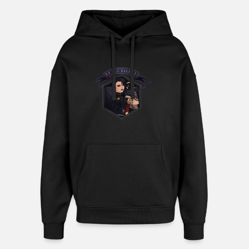 We can ROLL it! White - Oversized Unisex Hoodie by Stanley/Stella - black