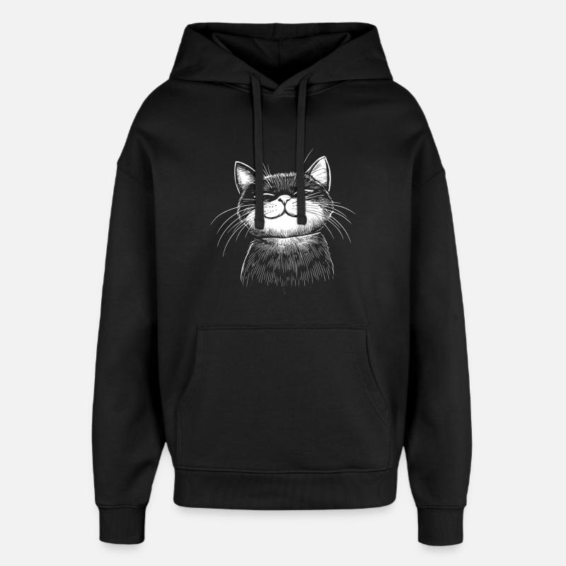Cat Sketch - Oversized Unisex Hoodie by Stanley/Stella - black
