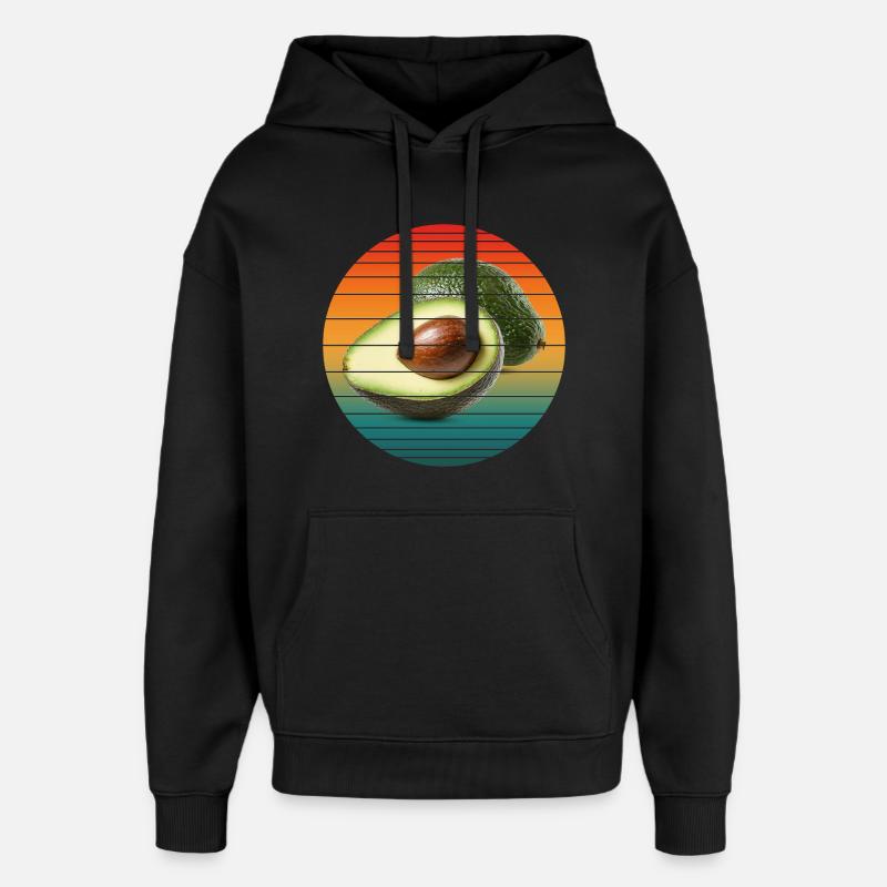 avocado fruit - Oversized Unisex Hoodie by Stanley/Stella - black