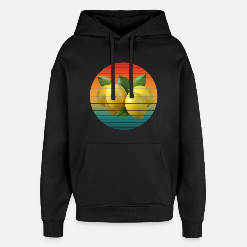 lemon fruit - Oversized Unisex Hoodie by Stanley/Stella - black