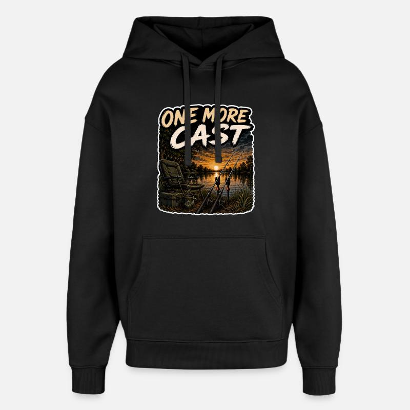 Ein weiterer Wurf Sonnenuntergangs-Karpfenfischen-Design - Oversized Unisex Hoodie von Stanley/Stella - Schwarz