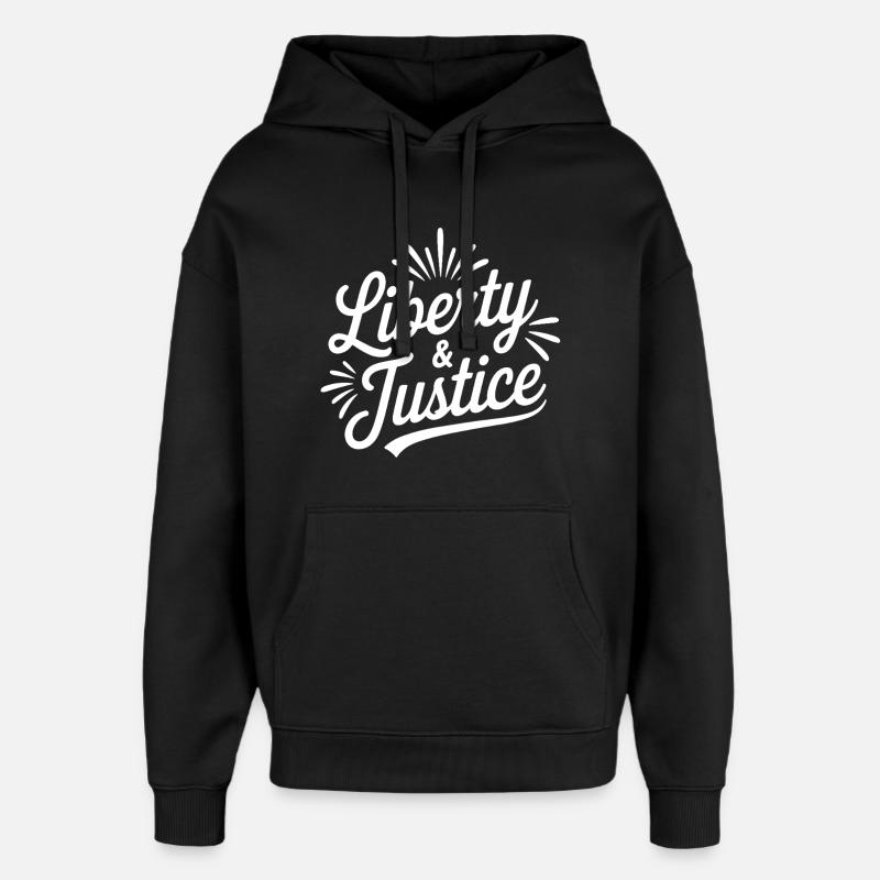 Freiheit & Gerechtigkeit Script - Oversized Unisex Hoodie von Stanley/Stella - Schwarz