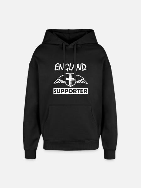 England supporters with wings - Oversized Unisex Hoodie by Stanley/Stella - black