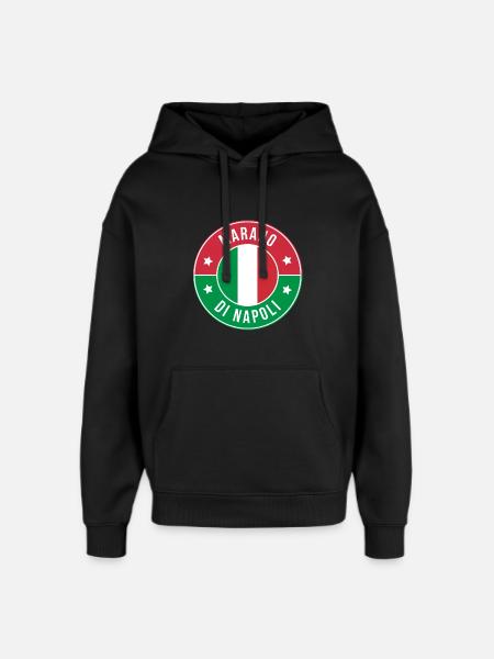 Marano di Napoli Round Emblem - Oversized Unisex Hoodie by Stanley/Stella - black