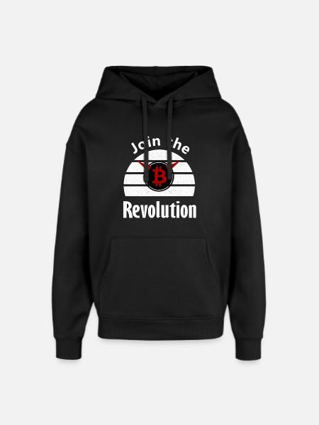 Bitcoin Revolution: Join the Movement - Oversized Unisex Hoodie by Stanley/Stella - black