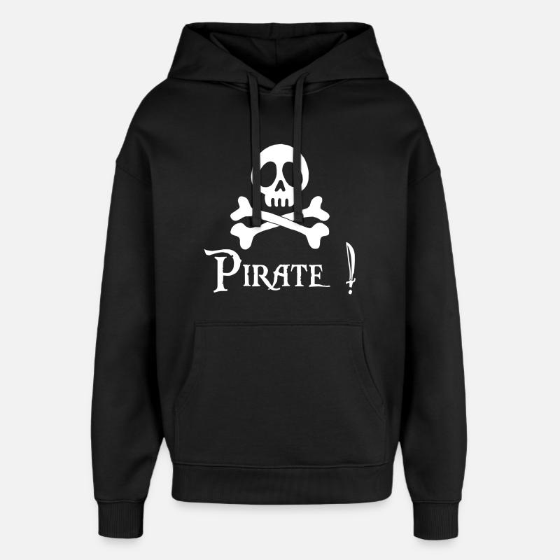 Pirate ! (blanc) - Sweat à capuche unisexe Stanley/Stella Oversized - noir